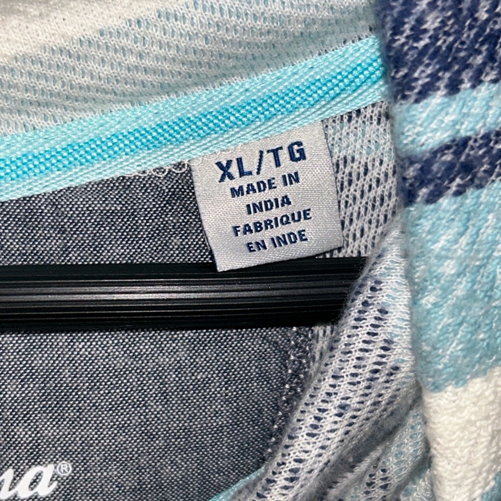 Tommy Bahama Men's Blue Horizon Baja Pullover Cotton Hoodie - Bering Blue Stripe - Picture 4 of 9